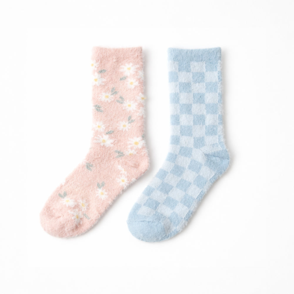 K&Co. Petal Series Bed Socks 2pk - PINK DAISY